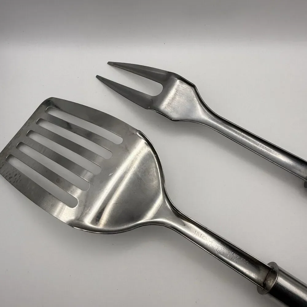 INOX Edelstahl Rost Frei 18/8 Stainless Slotted Angled Spatula & Serving Fork